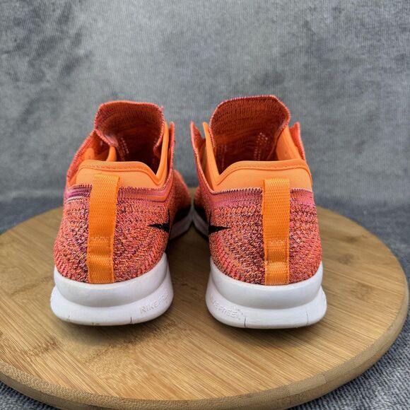 Nike Free TR Flyknit 5.0 Shoes Womens Size 7.5 Orange Pink Training 718785-800 - Picture 5 of 10